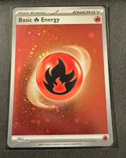 Pokemon TCG Fire Basic Energy Cosmos Holo 002 Near Mint Pack Fresh - Image 1