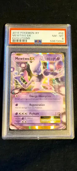 2016 Pokemon XY Mewtwo EX Evolutions Psa 8 NM-MT - Image 1