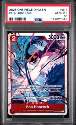 2025 ONE PIECE OP12-LEGACY OF THE MASTER 014 BOA HANCOCK PSA 10 GEM MINT - Image 1