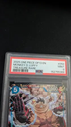 2025 One Piece OP13 En Monkey D Luffy Treasure Rare #058 PSA 9 - Image 2