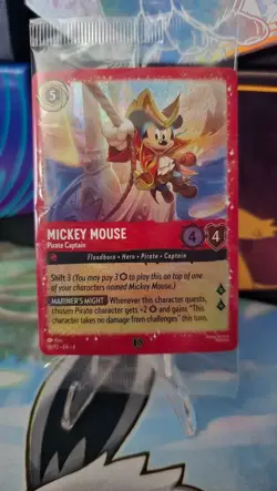 Disney Lorcana Mickey Mouse Pirate Captain 18/P2 Promo New Sealed - Image 1