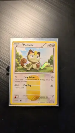 Meowth 102/101 Noble Victories Holo Authentic ( Heavily Played ) Pokemon Card - Image 2