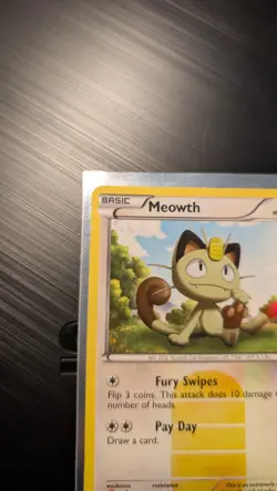 Meowth 102/101 Noble Victories Holo Authentic ( Heavily Played ) Pokemon Card - Image 3