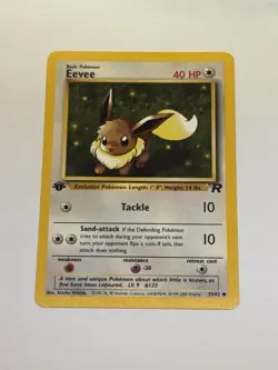 Eevee 55/82 1st Edition Team Rocket Rare WOTC Vintage TCG Pokemon Card NM - Image 1