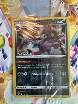 Hydreigon 110/189 (Thank You) Stamp Pokemon Darkness Ablaze Reverse Holo Card - Image 2