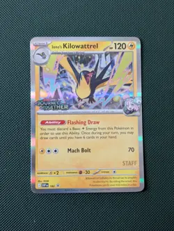 Iono's Kilowattrel STAFF SVP 182 Journey Together Pokemon Card Promo Pre Release - Image 1