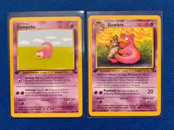 1999 Pokemon 1st Edition Fossil Slowpoke/Slowbro (2 Card Set) - Image 1