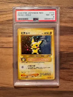 2000 Pokemon Japanese Neo Pichu Holo Rare PSA 8 MINT PSA # 68566187 - Image 3