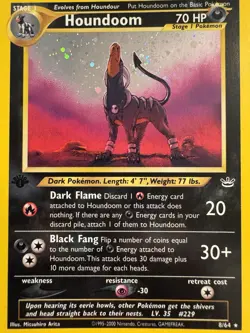 Vintage 2001 Pokemon Neo Revelation 1st Edition Houndoom Holo Rare #8/64 - Image 2