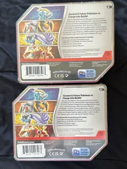 Pokemon TCG Paradox Destinies Gouging Fire EX & Iron Boulder tins - Image 2