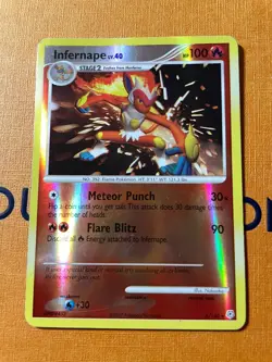 Infernape 5/130 REVERSE HOLO RARE Pokemon Diamond & Pearl Base Set GEN 4 LP - Image 1