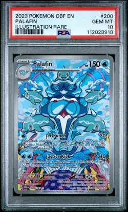 2023 POKEMON OBF EN-OBSIDIAN FLAMES ILLUSTRATION RARE #200 PALAFIN PSA 10 - Image 1