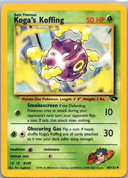 Pokemon TCG Kogas Koffing 48/132 Gym Challenge LP - Image 1
