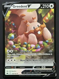 Greedent V 120/159 Holo V Rare Crown Zenith Pokemon Holo Near Mint - Image 1
