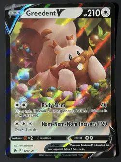 Greedent V 120/159 Holo V Rare Crown Zenith Pokemon Holo Near Mint - Image 2