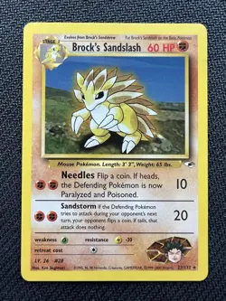 Pokemon TCG Brock’s Sandslash 23/132 Gym Heroes Unlimited Rare WOTC LP+ - Image 1