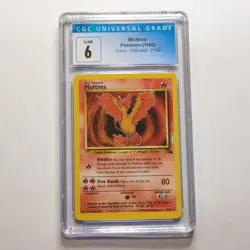 CGC 6 Moltres 27/62 Fossil WOTC Pokemon 1999 - Image 2