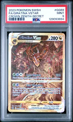 2023 POKEMON SWORD & SHIELD CROWN ZENITH SECRET FULL ART/GIRATINA VSTAR PSA 9 - Image 1