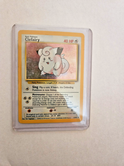 Vintage Pokemon Clefairy 5/102 Base Set Holo Rare WOTC 1999 - Image 1
