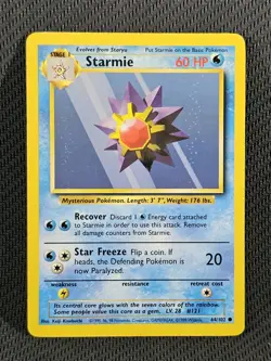 Starmie 64/102 and Staryu 65/102 Base Set 1999 Pokemon Lot Of 2 Cards - LP/MP - Image 2