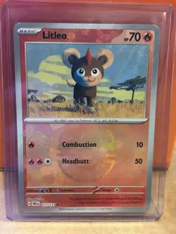 Pokemon TCG Litleo 015/131 Prismatic Evolutions Masterball Holo NM - Image 1