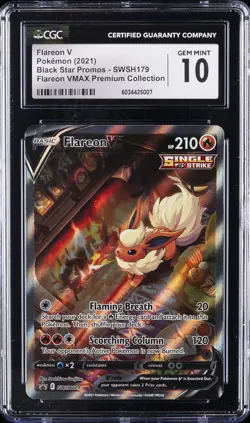 2021 POKEMON BLACK STAR PROMOS #SWSH179 FLAREON CGC 10 GEM MINT - Image 1