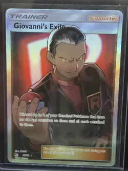 Pokemon Giovanni's Exile Full Art Ultra Rare Holo Trainer 67/68 Hidden Fates - Image 1