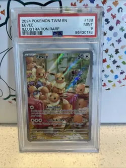 2024 Pokemon Twilight Masquerade English Eevee #188 Illustration Rare PSA 9 - Image 1
