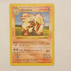 Pokemon Arcanine Base Set (Shadowless) Uncommon Regular 23/102 100 HP 1999 Wiza… - Image 1