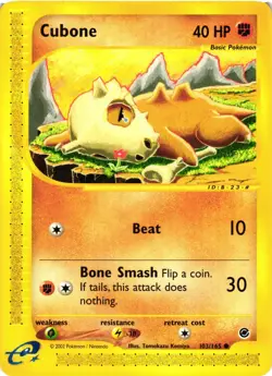 Pokemon TCG Cubone 103/165 Expedition Base Set Common VLP - Image 1