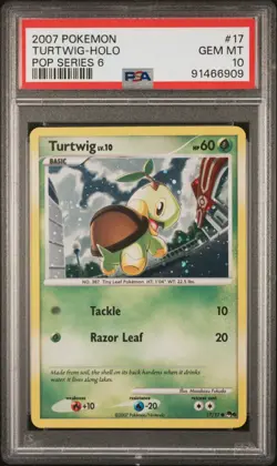 Pokemon Turtwig POP Series 6 Holo #17 PSA 10 Gem Mint Pop 3! - Image 1