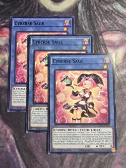 Yugioh! 3x Cyberse Sage CYAC-EN033 Common 1st Ed NM - Image 1