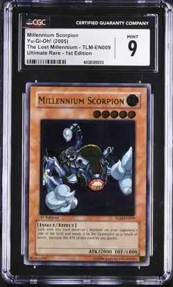YUGIOH Millennium Scorpion TLM-EN009 Ultimate Rare 1st Edition CGC 9 MINT - Image 1