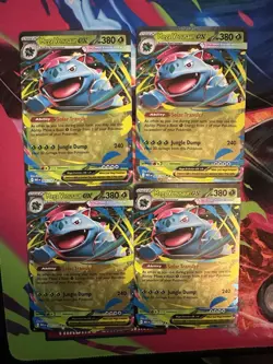4x Mega Venusaur ex 003/132 Me01: Mega Evolution Holo Cards - Image 1