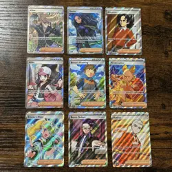 Pokemon Full Art Ultra Rare Trainer Supporter 9 Card Lot Pokemon English Hits - Image 1