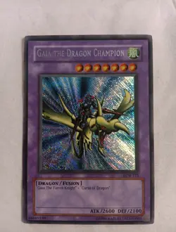 Yu-Gi-Oh! TCG Fusion Gaia the Dragon Champion Secret Rare Holo Card LOB-125 - Image 1