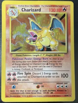 Charizard - 4/102 Holo Rare Pokemon Base Card 1999- 100% Authentic - Image 1