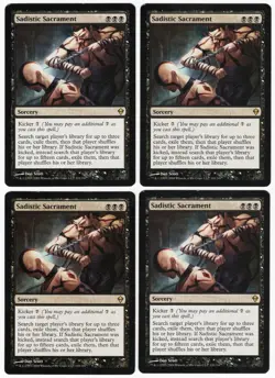 Sadistic Sacrament x4 4x 2009 Zendikar PLAYSET Black Rare Sorcery MTG SP - NM A2 - Image 1