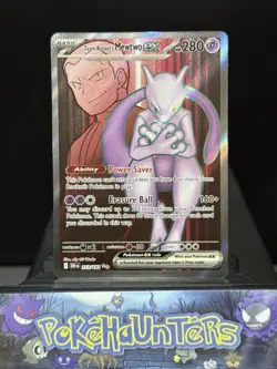 Pokemon Card Team Rocket's Mewtwo ex 213/182 Destined Rivals Holo Full Art NM - Image 1