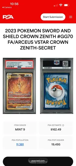 Pokemon 2023 Arceus VSTAR GG70/GG70 Secret Rare Holo Full Art PSA 9 - Image 5