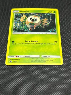 Pokemon Tcg Rowlet(Holo Bleed) SM01 Sun & Moon Black Star Promo - Image 2
