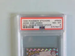1999 Artbox Pokemon Sticker Series 1 PRIZM #PR06 Jesse & James PSA 8 - Image 2