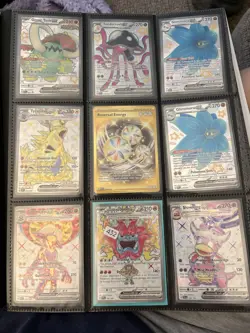 Binder Page Of Shiny Ex Pokemon And One Reversal Energy - Image 1