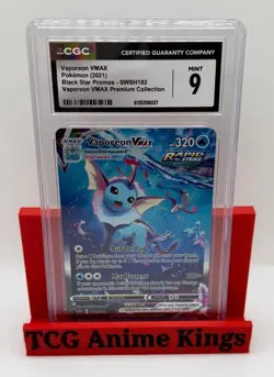 2021 POKEMON BLACK STAR PROMOS VAPOREON VMAX PREM COLL VAPOREON VMAX CGC 9 - Image 1