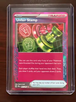 Unfair Stamp 165/167 ACE SPEC Holo Pokemon Twilight Masquerade NM - Image 1