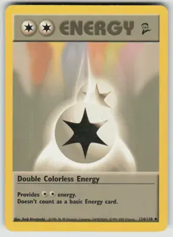 Double Colorless Energy 124/130 Uncommon Base Set 2 Pokemon Moderately Played - Image 1