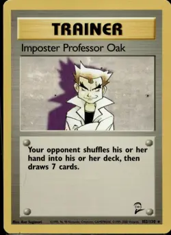 Imposter Professor Oak 102/130 Base Set 2 Pokemon TCG - Image 1