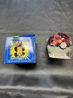 23K Gold Plated Pikachu Pokemon Card Burger King Sealed w/ Pokeball & Box - Image 2