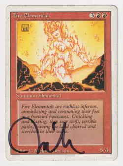Signed Fire Elemental HP Revised Edition Artist Melissa A. Benson 1994 MTG Magic - Image 1