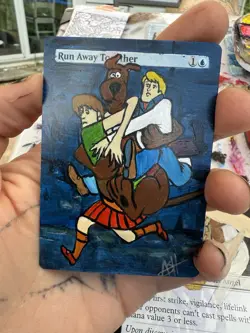 Hand Painted Scooby Doo Run Away Mtg Alter Saw - Image 1